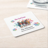 ク来ループ・クリスクールトで冷えのまわりになさい スクエアペーパーコースター (アングル)