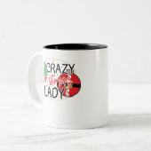 ク熱狂するリスマスレディー – 女性おもしろいクリスマス ツートーンマグカップ (正面左)