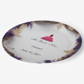 ク王室のイエレガントンセアニェラパープルと金ゴールドパーティー ペーパープレート (アングル)