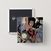 ク疑問に思チニ色の女性リターン 缶バッジ (正面&裏面)