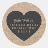 ク素朴ラフトとグフェイクレイハート差出人住所 ラウンドシール (正面)