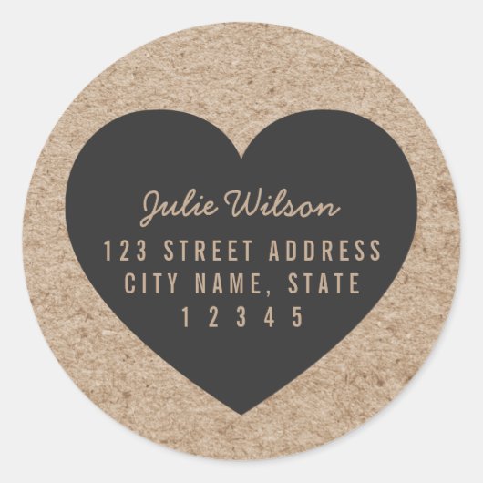 ク素朴ラフトとグフェイクレイハート差出人住所 ラウンドシール (正面)