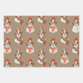 ク素朴ラフト大型犬がクリスマスに着飾る ラッピングペーパーシート (正面)