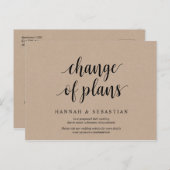 ク素朴ラフト計画の変更結婚延期 ポストカード (正面/裏面)