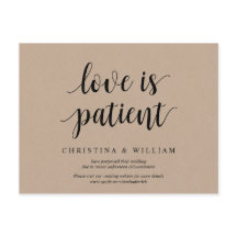 ク素朴ラフト、恋は辛抱強い、結婚延期