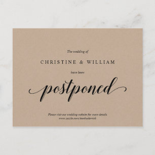 ク素朴ラフト、結婚式招待状延期 ポストカード