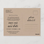 ク素朴ラフト、計画のひねり、招待状延期 ポストカード (裏面)