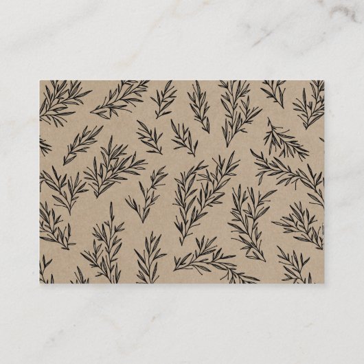 ク素朴ラフ与え感謝祭座席表 エンクロージャーカード (裏面)