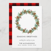 ク素朴リスモダンマス季節のごあいさつ名 シーズンカード (正面/裏面)