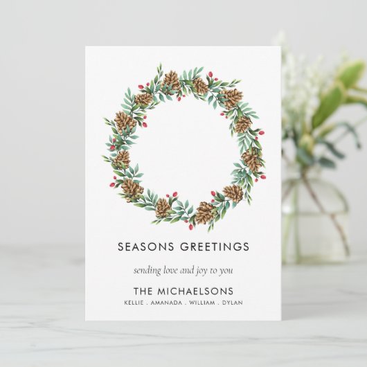 ク素朴リスモダンマス季節のごあいさつ名 シーズンカード (スタンド正面)