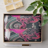 ク飛んでいるレーン波、花ピンク日本のフローラ 薄葉紙 (ギフト)