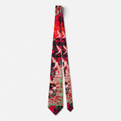 ク飛んでいるレーン，春の花日本の赤フローラ ネクタイ (正面)