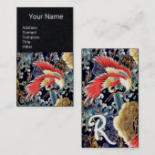 ク飛んでいるレーン、波、春の花フローラブラック 名刺 (正面/裏面)