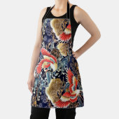 ク飛んでいるレーン,波,春の花日本のフローラ エプロン (インサイチュ)