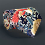 ク飛んでいるレーン，波，春の花日本のフローラ ネクタイ<br><div class="desc">フローラデザインはアンティークパター日本のンと花で作られた。Bulgan Luminiによるデジタル制作と構成</div>