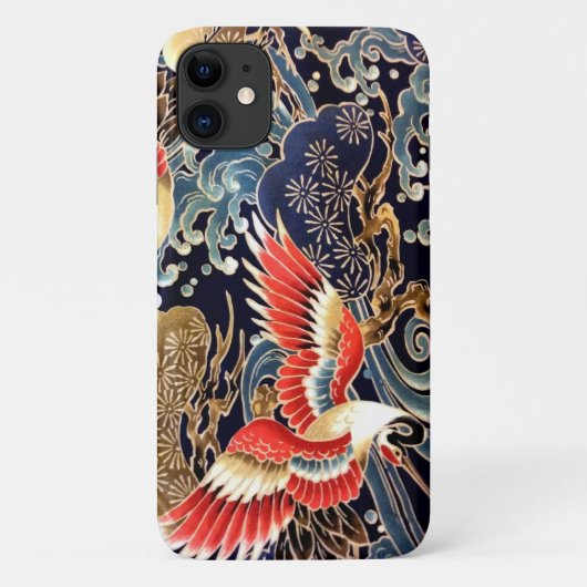 ク飛んでいるレーン，波，春の花日本のフローラ Case-Mate iPhoneケース (裏面)