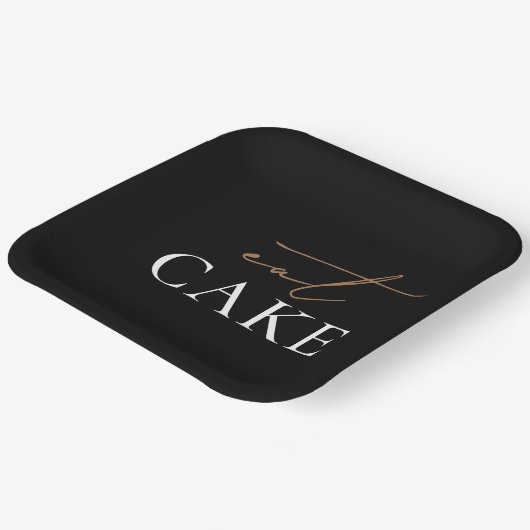 ク食べケモダンーキ白黒結婚ズ ペーパープレート (傾斜あり)