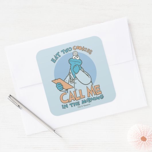 ク食べッキーを2個、朝に電話して スクエアシール (封筒)