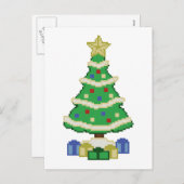 ク飾リスマスツリー8bitビデオゲームスタイル シーズンポストカード (正面/裏面)
