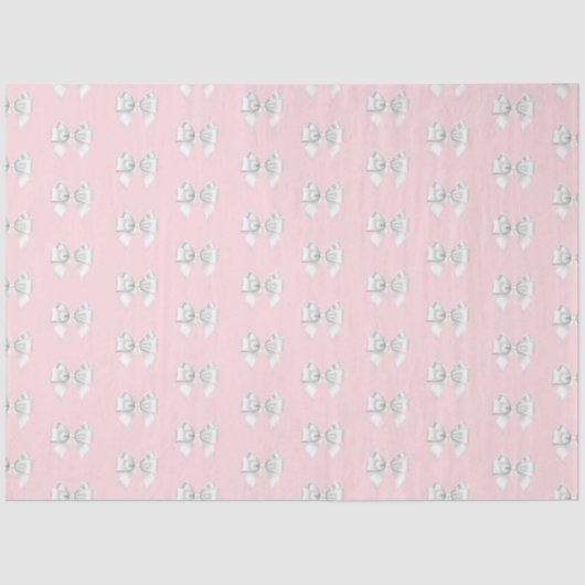 グلامピンクアクアブルーティファニーテーマホワイトボウ 薄葉紙 (正面)