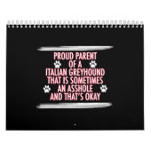 グおもしろいレハウンドの贈イタリアンり物犬のママパパ カレンダー (カバー)