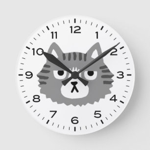 グおもしろいレータビー猫 ラウンド壁時計