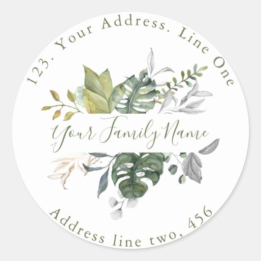 グかわいらしロ離れン差出人住所封筒用シール ラウンドシール (正面)