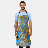 グはっきりしたランギー・イスラームサイケデリックオーナメント エプロン (着用した状態)
