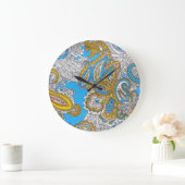 グはっきりしたランギー・イスラームサイケデリックオーナメント ラージ壁時計 (ホーム)