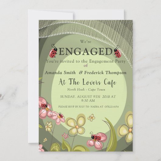 グよくはしゃぐリーン&レディーバード 招待状 (正面)