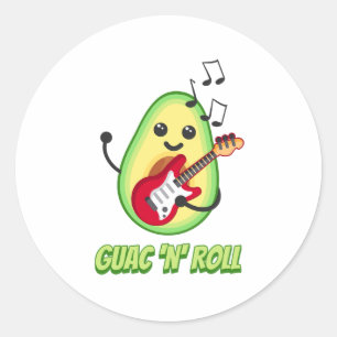 グァッ転がク!かわいいアボカドの音楽の漫画 ラウンドシール