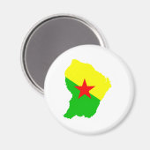 グアイフランスのナ国旗の地図フルサイズ マグネット (正面/裏面)