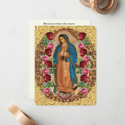 グアエレガントダスペインのルーペ葬儀祈りの言葉カード ノートカード (正面/裏面インサイチュ)