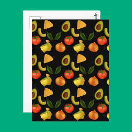 グアカモレとトルティーヤのチップ ポストカード