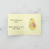 グアカモールアボカド妊娠のお知らせテンプレート カード (内部)