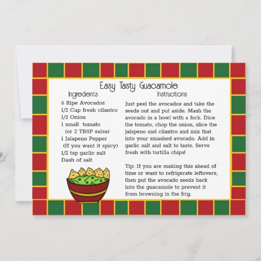 グアカモールレシピカード (正面)