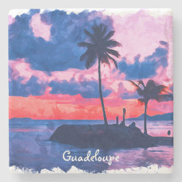 グアカラフルドループカリブのアイランドウォータカラー ストーンコースター