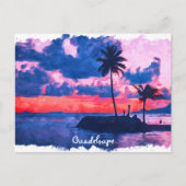 グアカラフルドループカリブのアイランドウォータカラー ポストカード (正面)