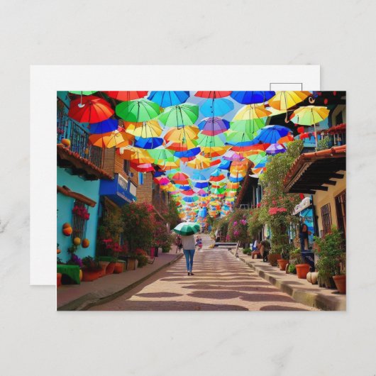 グアタペコロンビア傘通り ポストカード (正面/裏面)