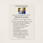 グアダスペインのルーペマリー葬祭祈りの言葉聖書 (裏面)