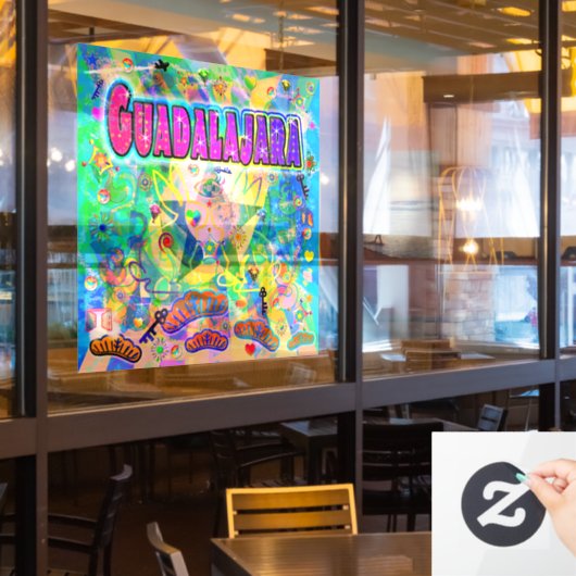 グアダラハラエポックアワーウィンドウにしがみつく ウィンドウサイン (レストラン窓)