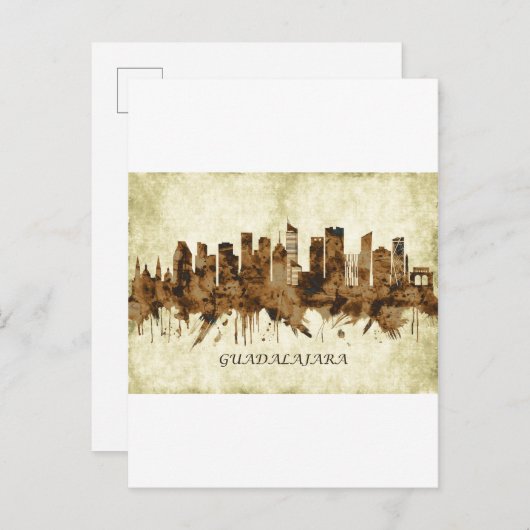 グアダラハラメキシコシティスケープ インビテーションポストカード (正面/裏面)