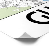 グアダラハラ、メキシコの地図 ポスター (角)