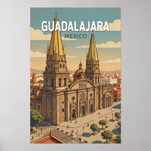 グアダラハラ メキシコ イラスト 旅行 アート ヴィンテージ ポスター (正面)