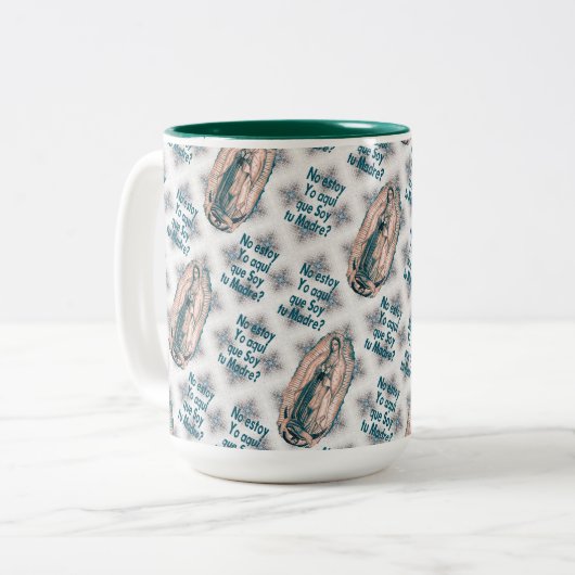 グアダルスペインのペの我々のヴァージンメアリーセピア ツートーンマグカップ (正面左)