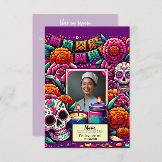 グアダルスペインのペの我々の祈りの言葉スカル (正面/裏面)