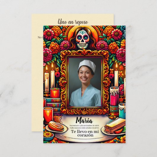 グアダルスペインのペの我々の祈りの言葉スカル (正面/裏面)