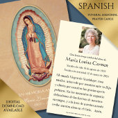 グアダルスペインのペ写真葬儀祈りの言葉聖札 案内状