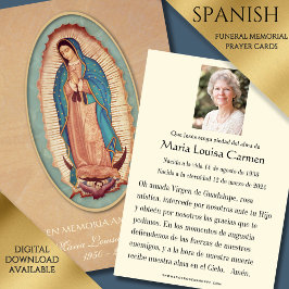 グアダルスペインのペ写真葬儀祈りの言葉聖札 案内状