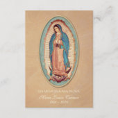 グアダルスペインのペ写真葬儀祈りの言葉聖札 案内状 (正面)